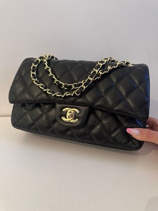 Borsa Chanel Classic Flap Caviar Nera Oro
