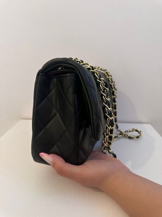 Borsa Chanel Classic Flap Caviar Nera Oro