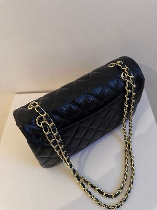 Borsa Chanel Classic Flap Caviar Nera Oro