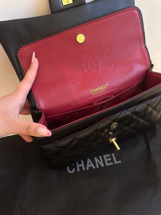 Borsa Chanel Classic Flap Caviar Nera Oro