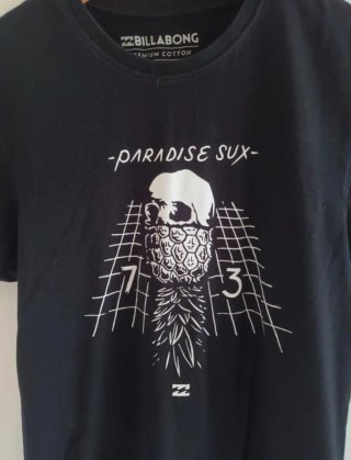 Camiseta Billabong Negra Estampada