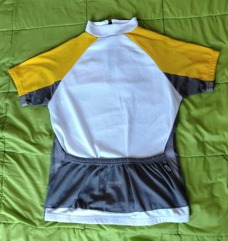 Maillot Ciclismo Mujer Blanco/Gris/Amarillo