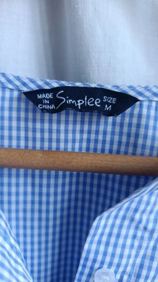 Vestido cuadros Simptee azul y blanco Talla M