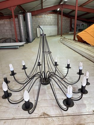 Lámpara araña negra metal (4 unidades)