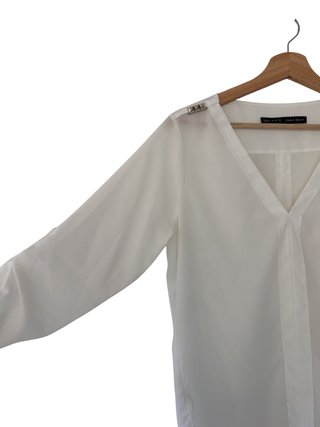 Blusa Zara Basic Blanca Talla M