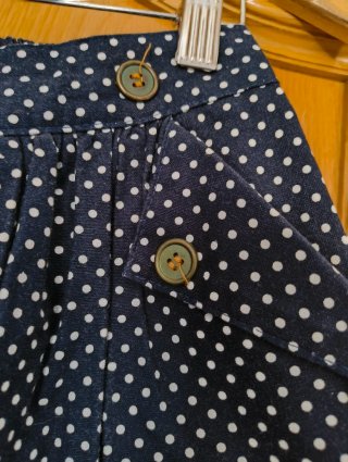 Falda vuelo azul topos blancos