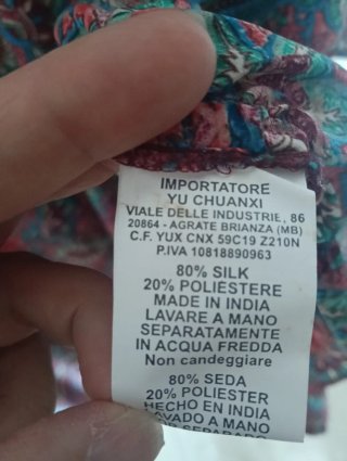 Copricostume fantasia floreale seta