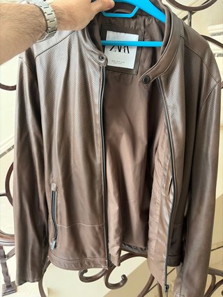 Chaqueta Zara Cuero Sintético Marrón