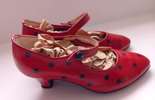 Sapatos Flamenco Pele Vintage Bolinhas