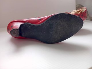 Sapatos Flamenco Pele Vintage Bolinhas