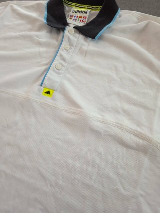 Polo Adidas Equipment Vintage Anni '90 Bianco L