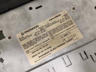 Radio Cassette Pioneer KEX-M800