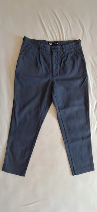 Calças Zara azul escuro slim fit tamanho EU 42
