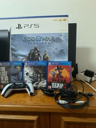 Consola PS5 com 3 Jogos e Comando