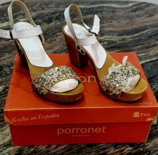 SANDALIAS TACÓN TALLA 38, PRÁCTICAMENTE NUEVAS