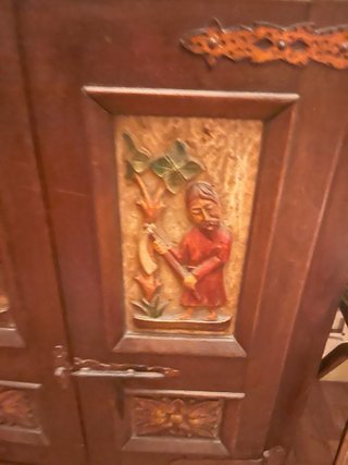 Mueble recibidor antiguo madera tallada
