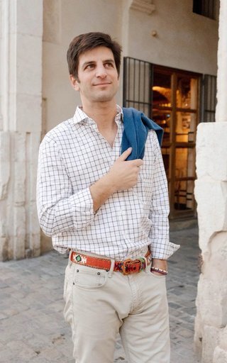 Camisa Oxford Cuadros Azul Gris