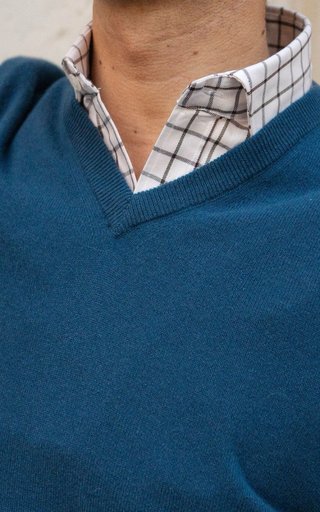 Camisa Oxford Cuadros Azul Gris