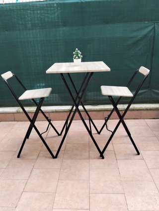 Mesa y 2 Sillas Plegables Exterior