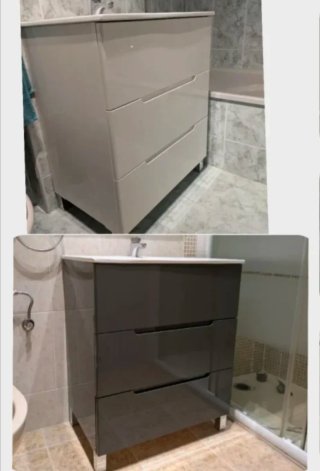 Lote muebles gris y blanco