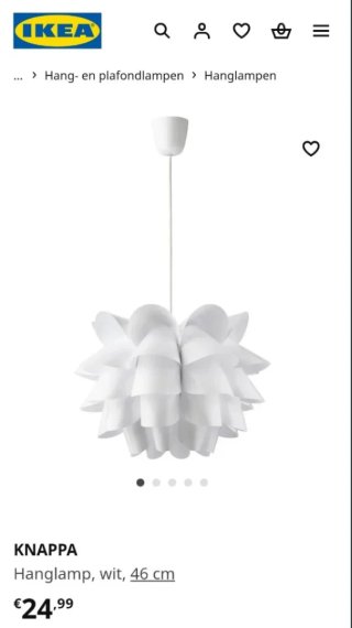Lámpara de techo IKEA blanca plástico KNAPPA