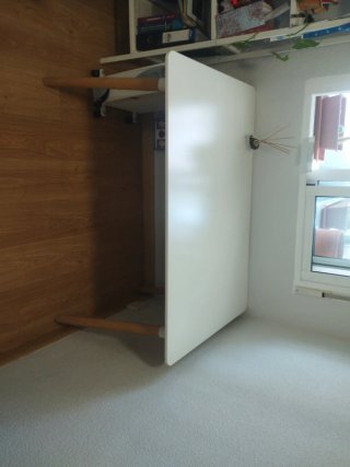 Mesa escritorio/comedor blanca y madera