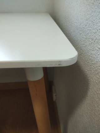 Mesa escritorio/comedor blanca y madera