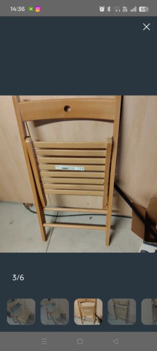 Coppia Sedie pieghevoli in legno Ikea