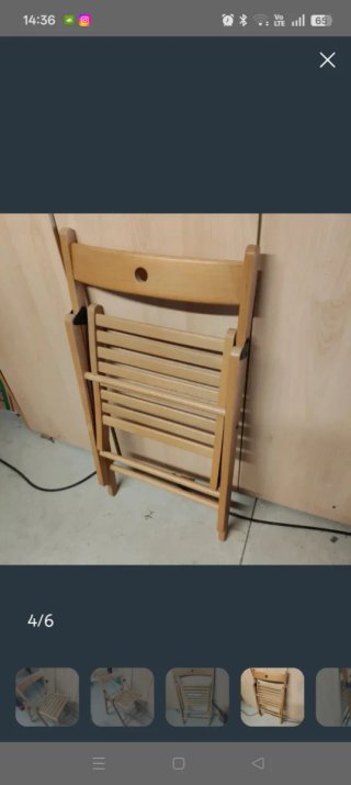 Coppia Sedie pieghevoli in legno Ikea
