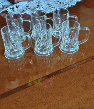 Set 6 mini boccali Birra Vetro
