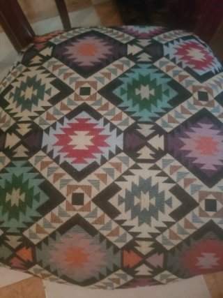 Lote 4 sillas vintage madera y tela + 2 extra