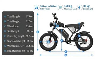 Bici eléctrica Ridstar Q20 1000W 48V 20Ah Fat