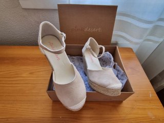 Alpargatas cuña Pink Desert beige