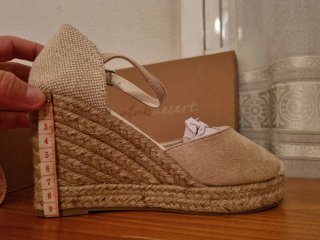 Alpargatas cuña Pink Desert beige