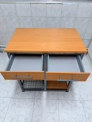 Carrito Auxiliar Cocina Madera y Metal