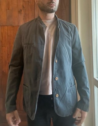 Giacca Zara Man vintage blu petrolio