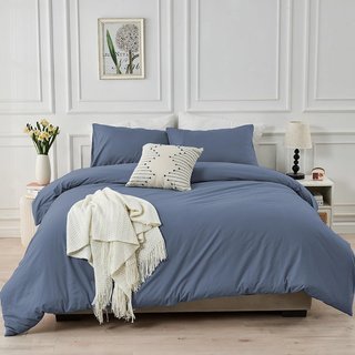 Funda nórdica algodón transpirable suave azul