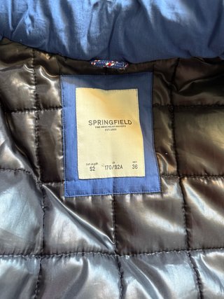 Abrigo Springfield azul con capucha