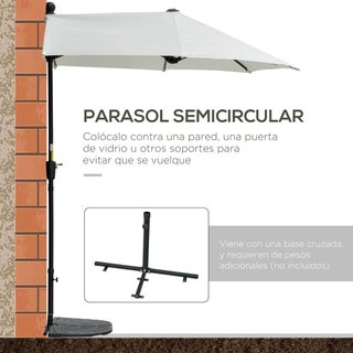 Sombrilla Terraza Acero con Base Cruzada Crema