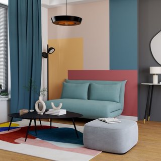 Sofá Cama 2 Plazas Verde Agua