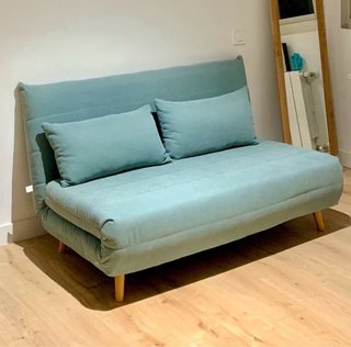 Sofá Cama 2 Plazas Verde Agua