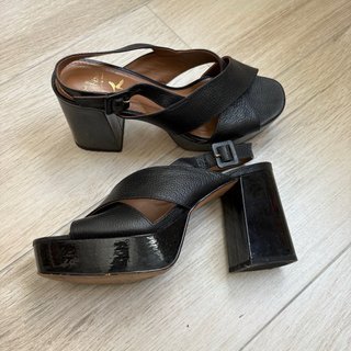 Sandalias de tacón Chèrie plataforma negras