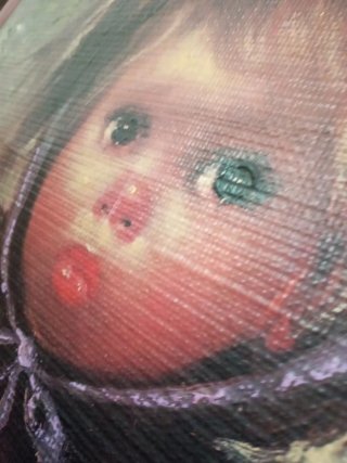 Cuadro al óleo niña con paraguas