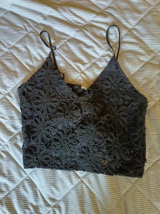 Top pizzo nero Zara