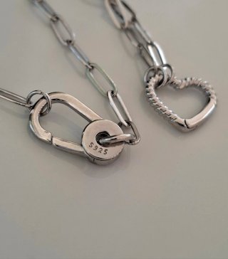 Collar de 45cm. Corazón Plata