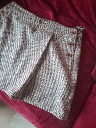 Falda Topshop Beige y Marrón Mujer