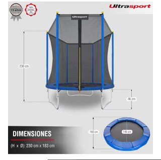 Cama elástica Ultrasport 230 cm