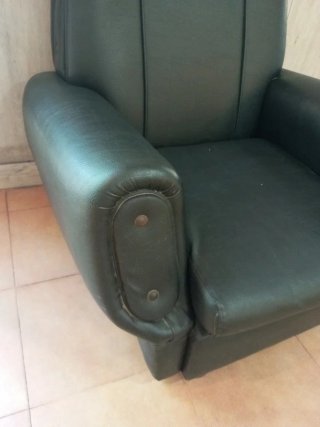 Sillón Vintage Piel Negro
