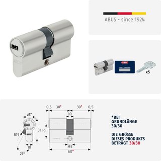 ABUS cilindro puerta llave reversible seguridad