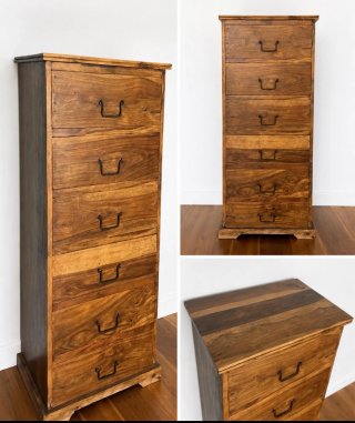 Cómoda rústica madera maciza